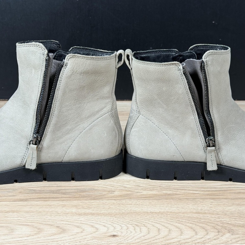 ECCO Bella Boots Womens Size 11 11.5 Gray Leather Ankle Side Zip Booties - Picture 7 of 14